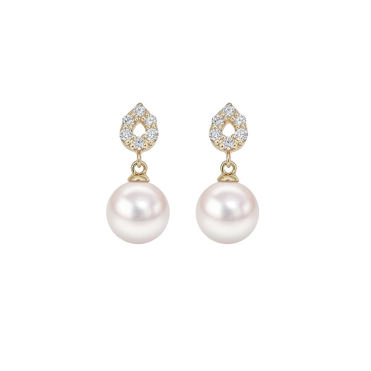 18ct yellow gold Akoya pearl and diamond earrings
Pearls size: 6.5x7mm
Diamonds: 0.14cts
Metal: 18ct Yellow Gold
Akoya Pearls, harvested off Japanese coasts, are considered the most iconic species of cultured pearls. Ranging in size from 4 – 10mm, they incorporate the finest pearls with diamonds of minimum G colour and VVS clarity, mounted in 18ct gold.
Model Ref. A0246-18YG