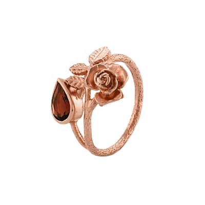 Alex Monroe Beauty and the Beast Collection Enchanted Rose Garnet Ring