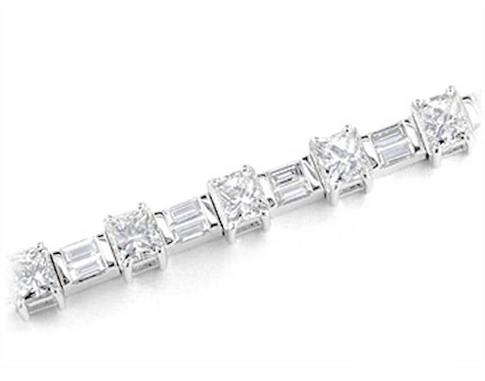 White Gold Princess Cut Diamond Bracelet