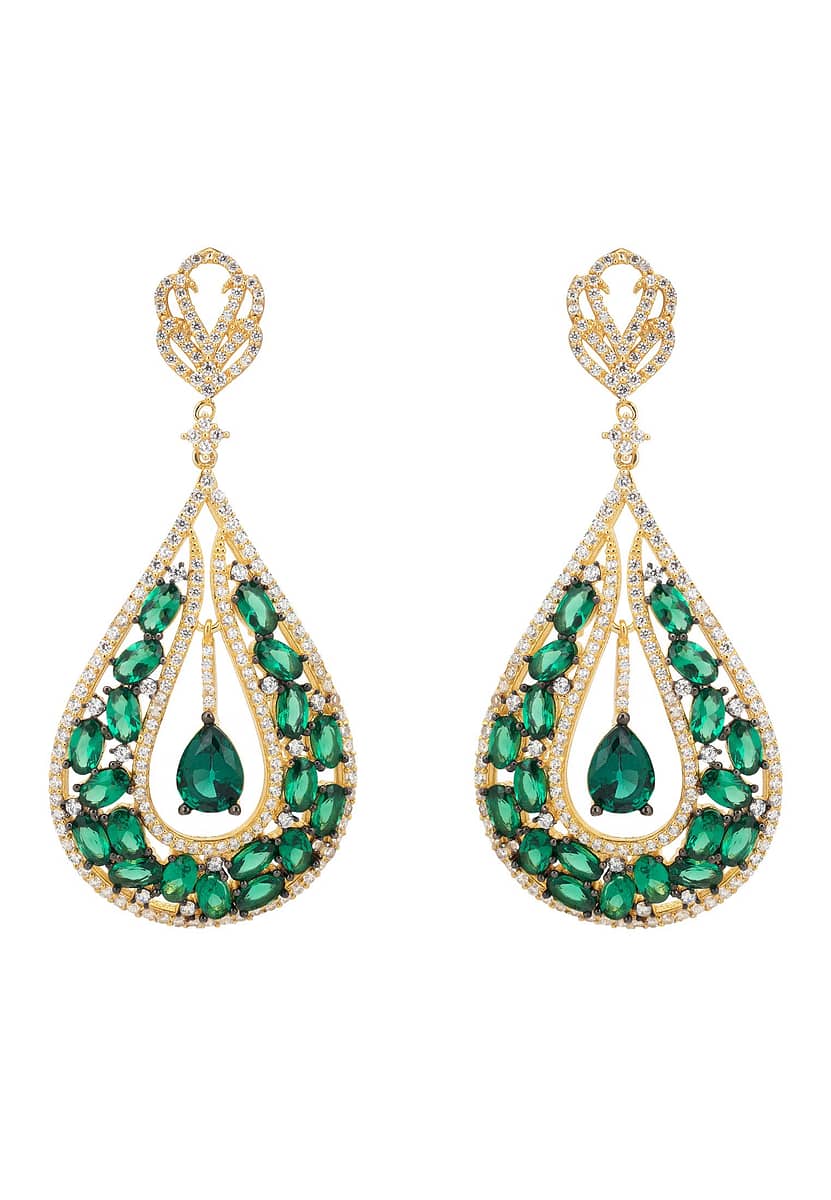 Latelita Charlotte Emerald Teardrop earrings