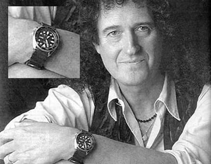 Brian May wearing a Seiko watch